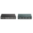 D-Link Ethernet Switch, 24 Port Gigabit Easy Smart Managed Network Internet Desktop or Rack Mountable (DGS-1100-24V2), Black & 8-Port Gigabit Smart Managed Desktop Switch