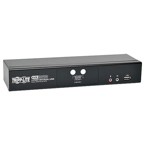Tripp Lite 2-Port Dvi Dual-Link/USB KVM Switch with 2 X 6 Feet Audio Cables (B004-DUA2-HR-K) Black