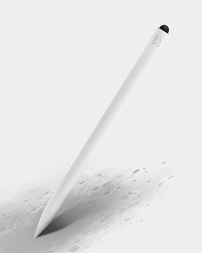 ZAGG Pro Stylus 2 with Active & Capacitive Tips, Palm Rejection, Tilt Recognition, Bluetooth Pairing, Compatible w/iPad Pro 11/12.9 (3,4, & 5 Gen)/Air 10.9/iPad 10.2/9.7/Mini 5/ iPad Air (M2) - White White Gen 2