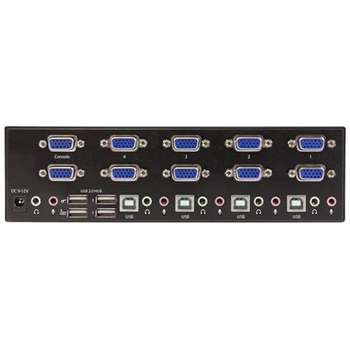 StarTech.com 4 Port VGA KVM Switch - Dual VGA - Hot-Key & Audio Support - 1920x1200 KVM Switch - KVM Video Switch (SV431DVGAU2A) 4 Port VGA - Dual Monitor