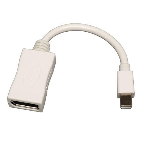 Tripp Lite 6in Mini DisplayPort to DisplayPort Video Adapter Converter Cable 2560x1600 @ 60Hz M/F 6" White (P139-06N-DP) 6 in. Mini DP