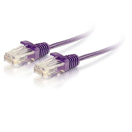 C2G 01180 Cat6 Snagless Unshielded (UTP) Slim Ethernet Network Patch Cable, Purple (1 Feet) 1'