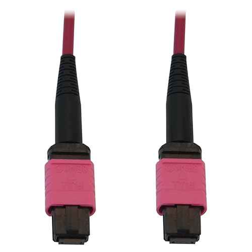 Tripp Lite Multimode Fiber Patch Cable, 50/125 OM4 MPO to MPO (F/F), 12 Fiber, Magenta, LSZH Jacket, 10 Meters / 32.8 Feet, Lifetime Limited Manufacturer's Warranty (N845B-10M-12-MG)