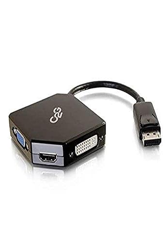 C2G Legrand HDMI VGA DVI Adapter, DisplayPort Adapter, Black Mini Displayport Adapter, Passive Adapter, Male to Female Adapter Converter, 1 Count, C2G 54340 HDMI DVI VGA Adapter Black