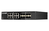 QNAP QSW-3216R-8S8T-US 16-Port Half-Width Rackmount 10GbE Unmanaged Switch for SMB/SOHO high-Speed Networking environmen