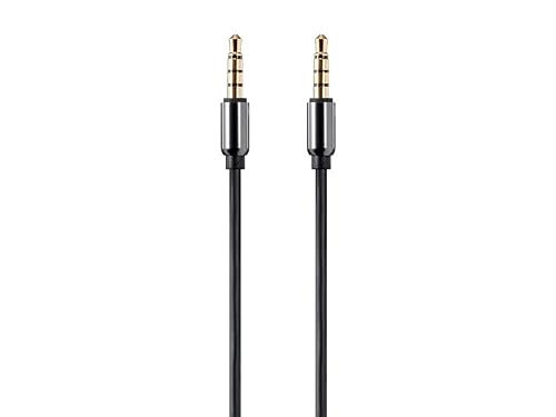 Monoprice Auxiliary Audio Cable - 3.5mm TRRS, Gold Plated, 15 Feet, Black - Onyx Series 15ft