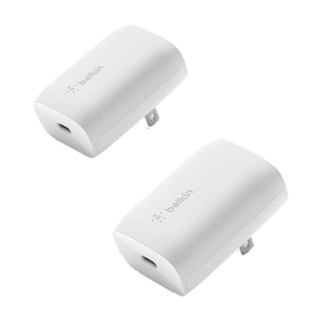 Belkin 30 Watt USB C Wall Charger - USB Type C Charger Fast Charging for Apple iPhone 14, 14 Pro, 14 Pro Max, 13, 13 Pro, 13 Pro Max, Galaxy S21 Ultra, iPad, AirPods & More - USBC Charger (Pack of 2) 30W 2-pack