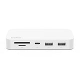 Belkin USB-C 6-in-1 Multiport Hub with Mount, USB-C Docking Station with MicroSD Card Reader, Powered USB Hub, Compatible with MacBook, Chromebook, iMac, PC, and Other USB-C Devices - White