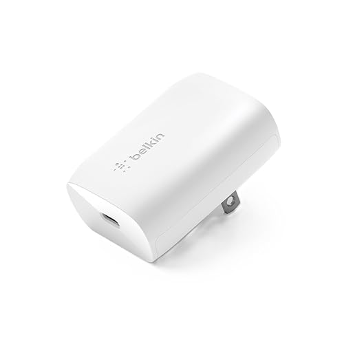 Belkin USB C Charger Block 30W - USB-C to Lightning Cable Included - PPS PD 3.0 Super Fast Charging - Samsung Galaxy S25, Apple iPhone 14, 14 Pro, 14 Pro Max, iPhone 13, & More - White