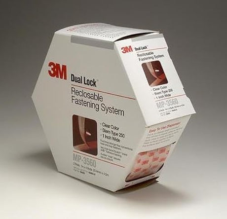 3M(TM) Dual Lock(TM) Reclosable Fastener MP3560 250 Clear, 1 in x 5 yd, 0.22 in engaged thickness, 2 per pack