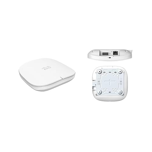 CISCO DESIGNED Cisco Business 150AX Wi-Fi 6 2x2 Access Point 1 GbE Port - Ceiling Mount, PoE Injector Included, 3-Year Hardware Protection (CBW150AX-B-NA)