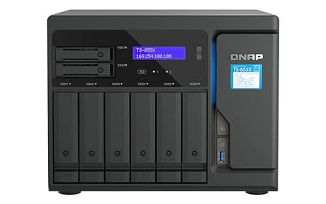 QNAP TS-855X-8G-US 8 Bay High-Performance 8-core 10GbE NAS for deploying Hybrid-Infrastructure Storage and high-Speed virtualization Applications (Diskless)
