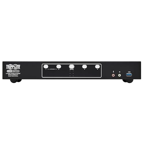 Tripp Lite 4-Port DisplayPort KVM Switch, Control Two Devices with Two Monitors Desktop Switch, UHD 4K @ 60Hz Video, Two USB 3.2 Gen 1 Ports, 3-Year Warranty (B006-DP2UA4)