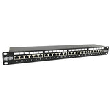 Tripp Lite 24-Port Cat6a Shielded Patch Panel, RJ45, 10 Gbps, STP, 110 Punch Down, 1U Rackmount Standard 19-inch, TAA Compliant, (N252-024-6A-SH)