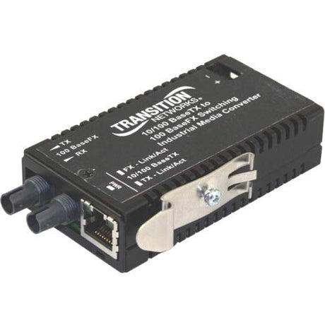 Transition Networks M/E-ISW Transceiver/Media Converter - 1 x Network (RJ-45) - 1 x ST Ports - DuplexST Port - Multi-Mode - Fast Ethernet - 10/100Base-TX, 100Base-FX - Rail-mountable, Wall Mountable