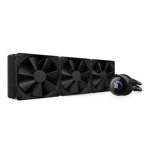 NZXT Kraken 360 - RL-KN360-B1 - 360mm AIO CPU Liquid Cooler - Customizable 1.54" Square LCD Display for Images, Performance Metrics and More - High-Performance Pump - 3 x F120P Fans - Black Kraken 2023 360mm Radiator Black