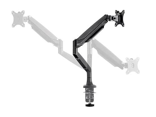Monoprice Smooth Full Motion Single Monitor Adjustable Gas Spring Desk Mount - Black For Large Screens, Supports Up To 34 inch Monitors, 19.8 LBS Max Display Weight, Easy Set up