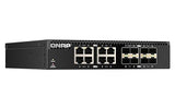 QNAP QSW-3216R-8S8T-US 16-Port Half-Width Rackmount 10GbE Unmanaged Switch for SMB/SOHO high-Speed Networking environmen