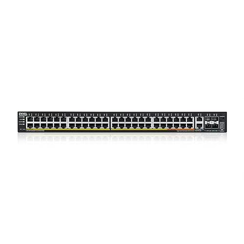 Zyxel 48-Port PoE Gigabit Switch | Nebula Cloud Managed/L3 Access | 40x PoE+ & 10x PoE++ @600W | 6x 10G Uplink (2x Copper + 4x SFP+) [XGS2220-54HP]