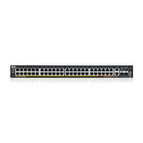 Zyxel 48-Port PoE Gigabit Switch | Nebula Cloud Managed/L3 Access | 40x PoE+ & 10x PoE++ @600W | 6x 10G Uplink (2x Copper + 4x SFP+) [XGS2220-54HP]