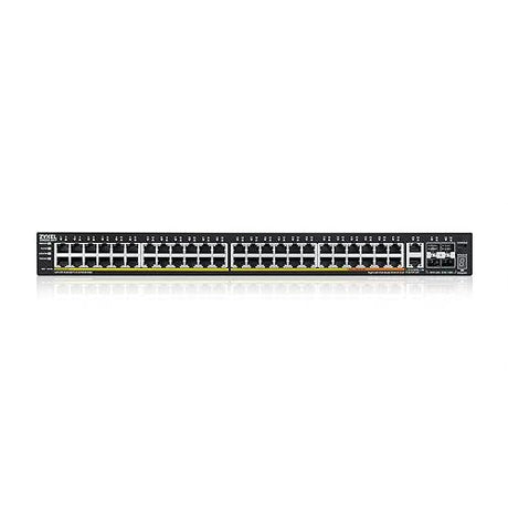 Zyxel 48-Port PoE Gigabit Switch | Nebula Cloud Managed/L3 Access | 40x PoE+ & 10x PoE++ @600W | 6x 10G Uplink (2x Copper + 4x SFP+) [XGS2220-54HP]