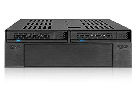 ICY DOCK 2 x 2.5 SAS/SATA HDD/SSD Mobile Rack +3.5 Slot for External 5.25 Bay | ExpressCage MB322SP-B 2 Bay Hdd Cage