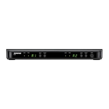Shure BLX88 Dual Channel Wireless Receiver with Frequency QuickScan, Audio Status Indicator LED, XLR and 1/4-inch Outputs - for use with BLX Wireless Systems (Transmitters Sold Separately) | H10 Band H10 Band (542-572 MHz)