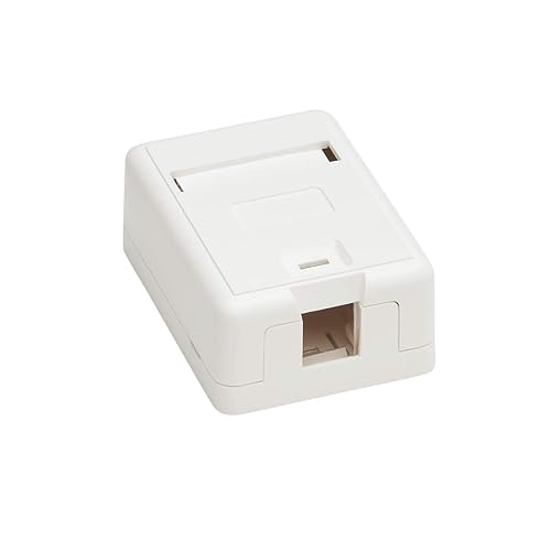 Tripp Lite Keystone Jack Surface Mount Box, 1 Port RJ45 Mount Box, White (N082-001-WH)