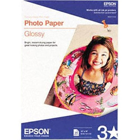 Epson S041143 Photo Paper Glossy, Super B (13x19), 20 Sheets Ink