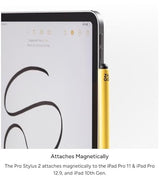 ZAGG Pro Stylus 2 with Active & Capacitive Tips, Palm Rejection, Tilt Recognition, Bluetooth Pairing, Compatible w/iPad Pro 11/12.9 (3,4, & 5 Gen)/Air 10.9/iPad 10.2/9.7/Mini 5/ iPad Air (M2) - Gray Gray Gen 2