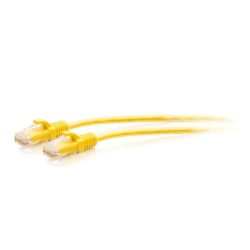 C2G 0.3M (1Foot) CAT6A Extra Flexible Slim Ethernet Cable, Ideal for use with Router, Modem, Internet,Wifi boxes, Xbox, PS5, Smart TV, SKY Q, IP Camera. Delivering Ultra Fast Internet Speeds. YELLOW Yellow 1 Foot