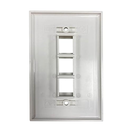 Tripp Lite Safe-IT 3-Port Single-Gang Outlet Keystone Wall Plate, Electrical & AV Applications, Ivory Matte, TAA Compliant, Manufacturer's Warranty (N042AB-003-IVM)
