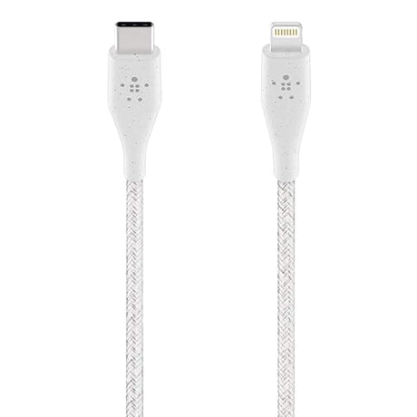 Belkin USB-C to Lightning Cable + Strap (Made with DuraTek) Ultra-Strong iPhone Fast Charging Cable, iPhone USB-C Cable, 4ft/1.2m white Super Durable
