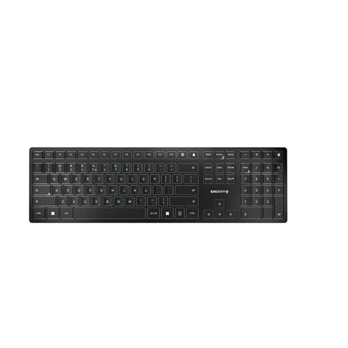 Cherry KW 9100 Slim Wireless Keyboard Rechargeable with SX Scissor Mechanism, Silent Keystroke Silent Typing with Thin Design for Work or Home Office.