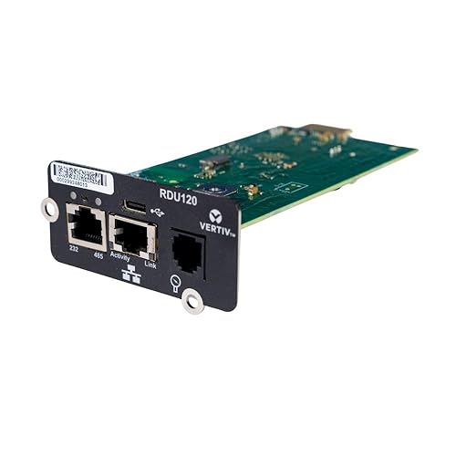 Vertiv Liebert IntelliSlot RDU120 - Network Card, Remote Monitoring Adapter, RS-485, USB Port, UL2900-1 Cybersecurity Certified, 1Gb Ethernet, Web Access, Data via SNMP, Modbus, BACNet (RDU120)