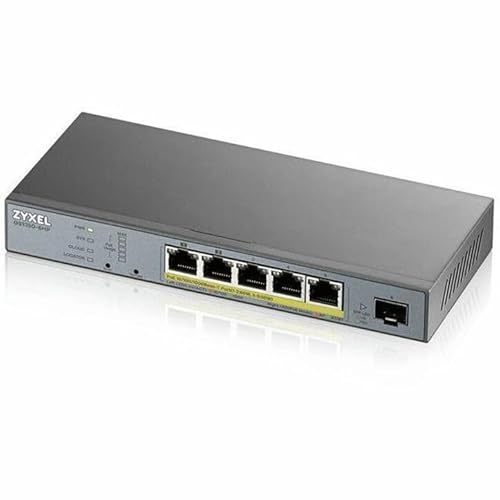 Zyxel Nebula 5-Port Gigabit Smart Managed PoE+ (2 PoE++ Ports) Switch with 60 Watt Budget and 1 SFP with Nebula Cloud Managment, Long Range PoE Switch [GS1350-6HP]