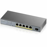 Zyxel Nebula 5-Port Gigabit Smart Managed PoE+ (2 PoE++ Ports) Switch with 60 Watt Budget and 1 SFP with Nebula Cloud Managment, Long Range PoE Switch [GS1350-6HP]