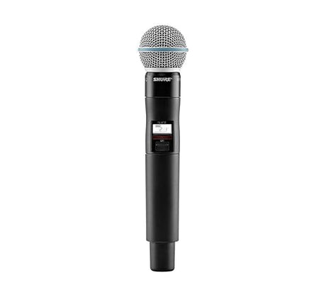 Shure QLXD2/B58 Wireless Handheld Microphone Transmitter with BETA 58A Capsule (Receiver Sold Separately) - G50 Band Handheld Transmitter w/ Mic Capsule Only G50 Band (470-534 MHz)