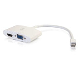 C2G 28272 Mini DisplayPort Male to 4K UHD HDMI or VGA Female Adapter Converter, White (8 Inches) HDMI VGA Adapter White