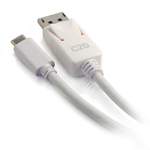 C2G 26882 USB-C to DisplayPort Adapter Cable 4K 30Hz, White (12 Feet, 3.65 Meters) 12 Feet White