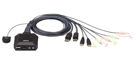 Aten 2-Port USB DisplayPort Cable KVM Switch with Remote Port Selector