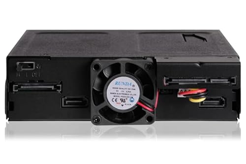ICY Dock 2 X 2.5 SAS/SATA SSD/HDD & (Ultra) Slim ODD Backplane Cage for External 5.25 Bay | Tougharmor MB602SPO-B 2 Bays + Odd
