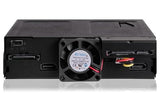 ICY Dock 2 X 2.5 SAS/SATA SSD/HDD & (Ultra) Slim ODD Backplane Cage for External 5.25 Bay | Tougharmor MB602SPO-B 2 Bays + Odd