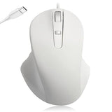 Matias Premium Wired USB-C PBT Computer Mouse - High Precision, Ergonomic Design - Left Right Hand Use - Home and Office Use - Compatible for PC, MacBook, Chromebook, Laptop, Desktop - (White)