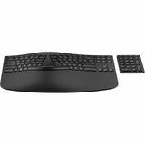HP 965 Ergonomic Wireless Keyboard - Connect 3 Devices with Bluetooth and Splicing Dongle Connection - 20 Programmable Keys, Dedicated Numeric Keypad - Extra Large Foam Wrist Rest , Long