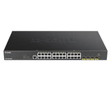D-Link PoE Switch, 28 Port Smart Managed Gigabit w/ 4 10G SFP+ Ports Uplink 370W PoE Budget, Business Network Power Over Ethernet (DGS-1250-28XMP)