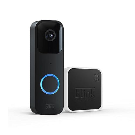 Blink Video Doorbell + Sync Module 2 — Two-way audio, HD video, two-year battery life, motion detection, chime app alerts, Works with Alexa (Black)