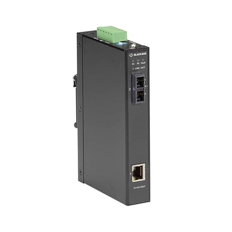 Black Box LGC280 Series Gigabit Industrial Media Converter - Multimode SC - 1 x Network (RJ-45) - 1 x SC Ports - DuplexSC Port - Multi-mode - Gigabit Ethernet - 10/100/1000Base-T, 1000Base-X - Rail-mo