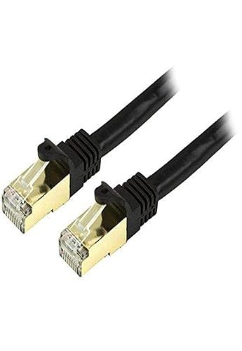 StarTech.com 8ft CAT6a Ethernet Cable - 10 Gigabit Shielded Snagless RJ45 100W PoE Patch Cord - 10GbE STP Network Cable w/Strain Relief - Black Fluke Tested/Wiring is UL Certified/TIA (C6ASPAT8BK) Black 8 ft / 2.5m