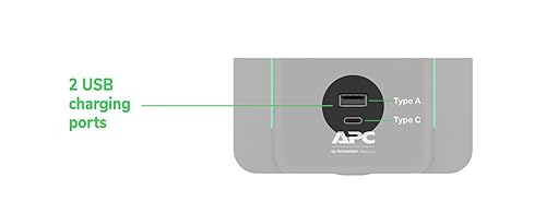 APC UPS 750VA Line Interactive UPS Battery Backup, BVK750M2 Backup Battery with AVR, 2 USB Charging Ports (Type C/Type A), Back-UPS Uninterruptible Power Supply 750VA UPS Plus USB Charger